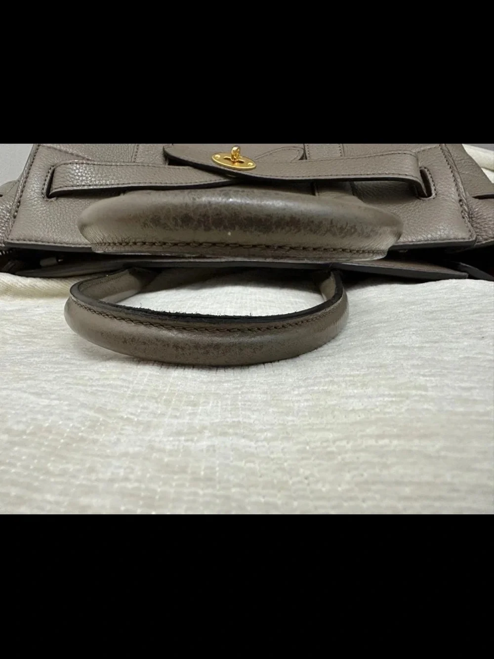 Mulberry Olive Brown Leather Satchel with Gold Hardware